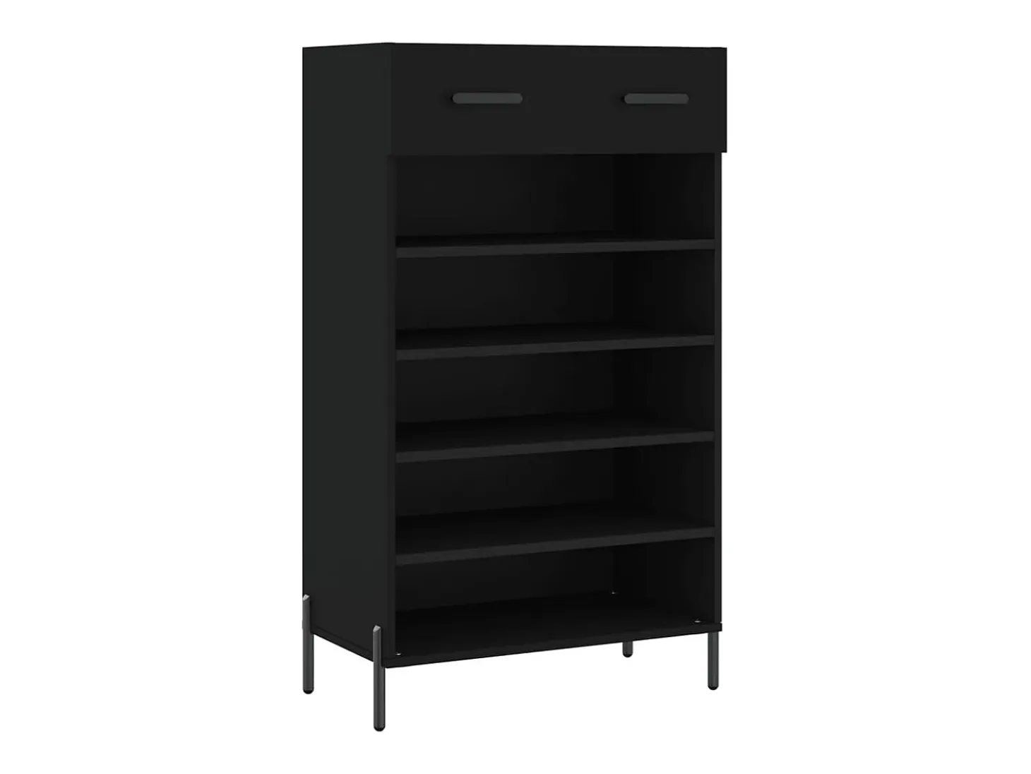 Zapatero madera de ingeniería negro 60x35x105 cm ES254093