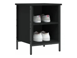 Zapatero madera de ingeniería negro 38x35x50 cm ES681003