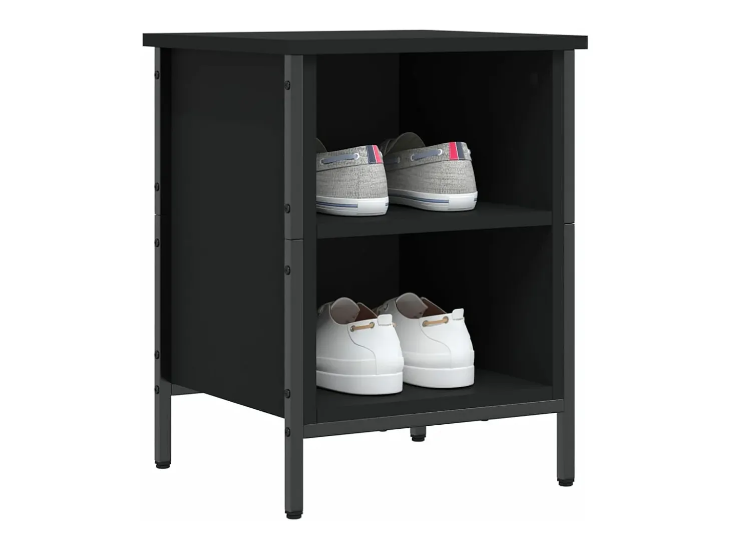Zapatero madera de ingeniería negro 38x35x50 cm ES681003
