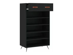 Zapatero madera de ingeniería negro 60x35x105 cm ES276971
