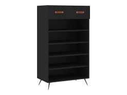Zapatero madera de ingeniería negro 60x35x105 cm ES276971