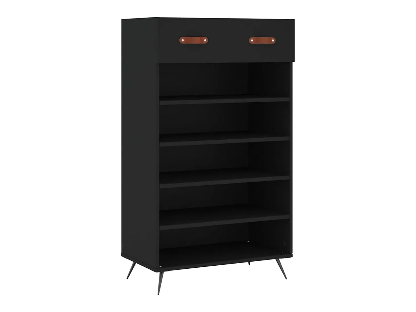 Zapatero madera de ingeniería negro 60x35x105 cm ES276971