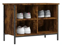 Zapatero madera de ingeniería roble ahumado 69x35x50 cm ES988751