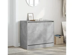 Zapatero madera de ingeniería gris hormigón 80x42x69 cm ES743710