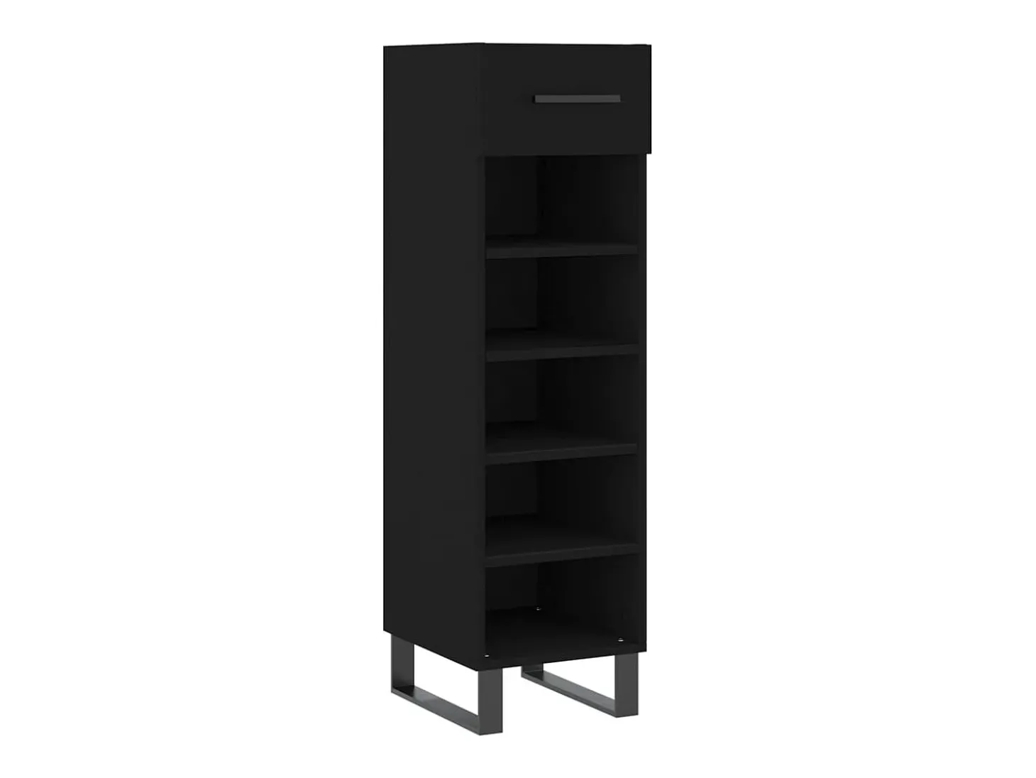 Zapatero madera de ingeniería negro 30x35x105 cm ES144117