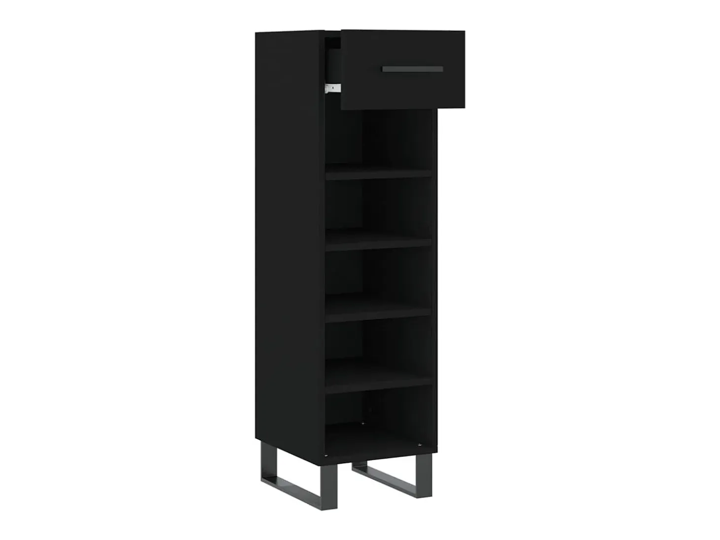 Zapatero madera de ingeniería negro 30x35x105 cm ES144117