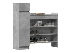 Zapatero madera de ingeniería gris hormigón 100,5x28x100 cm ES473563