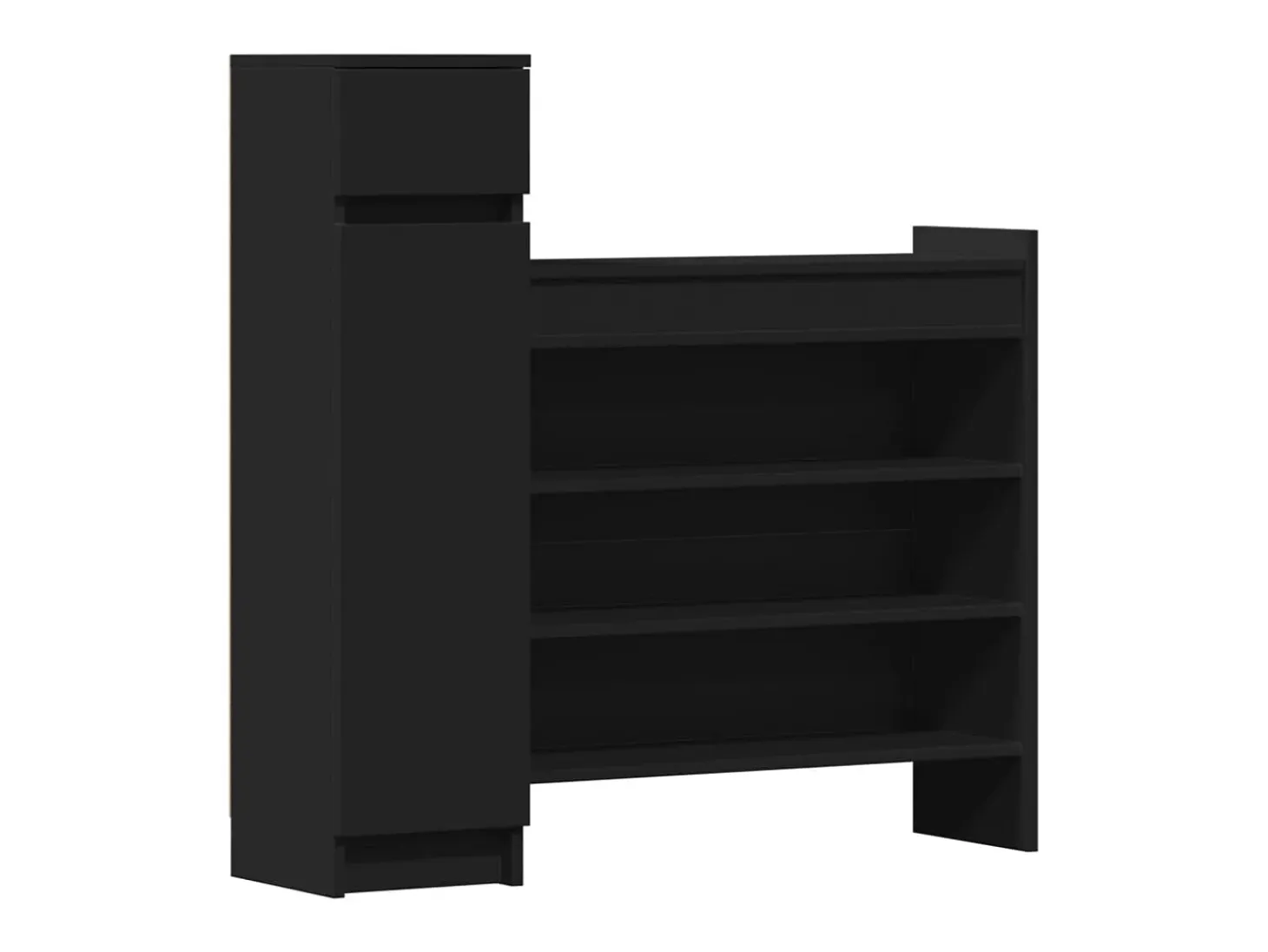 Zapatero madera de ingeniería negro 100,5x28x100 cm ES237884