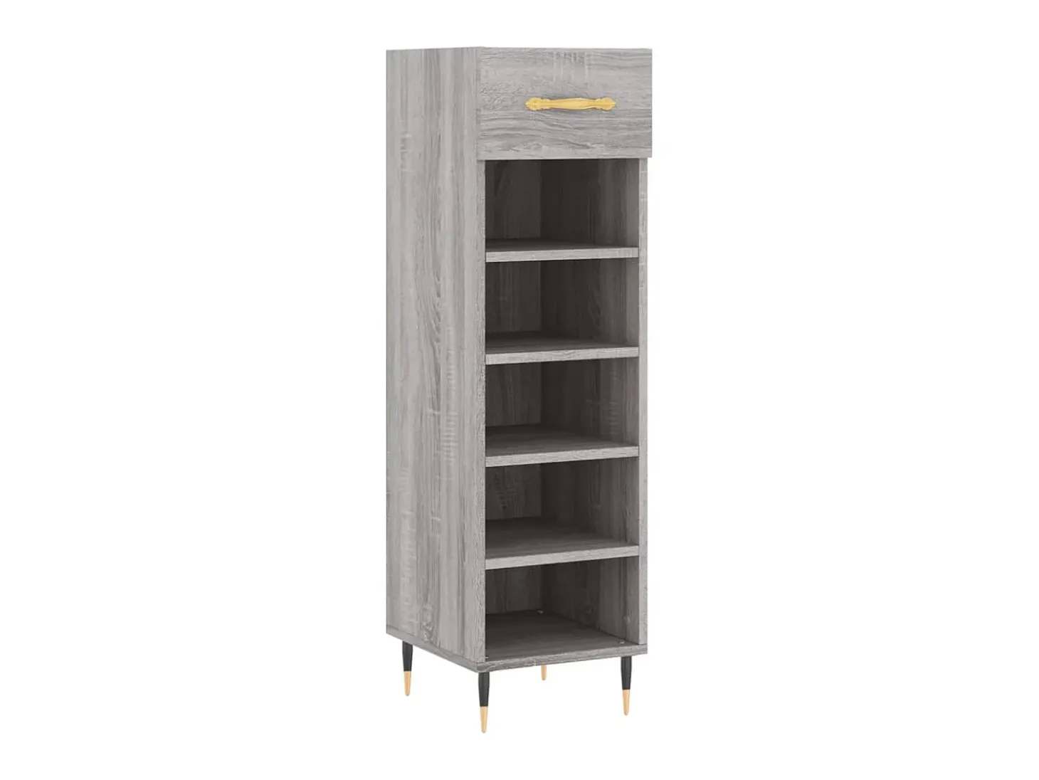 Zapatero madera de ingeniería gris Sonoma 30x35x105 cm ES696387