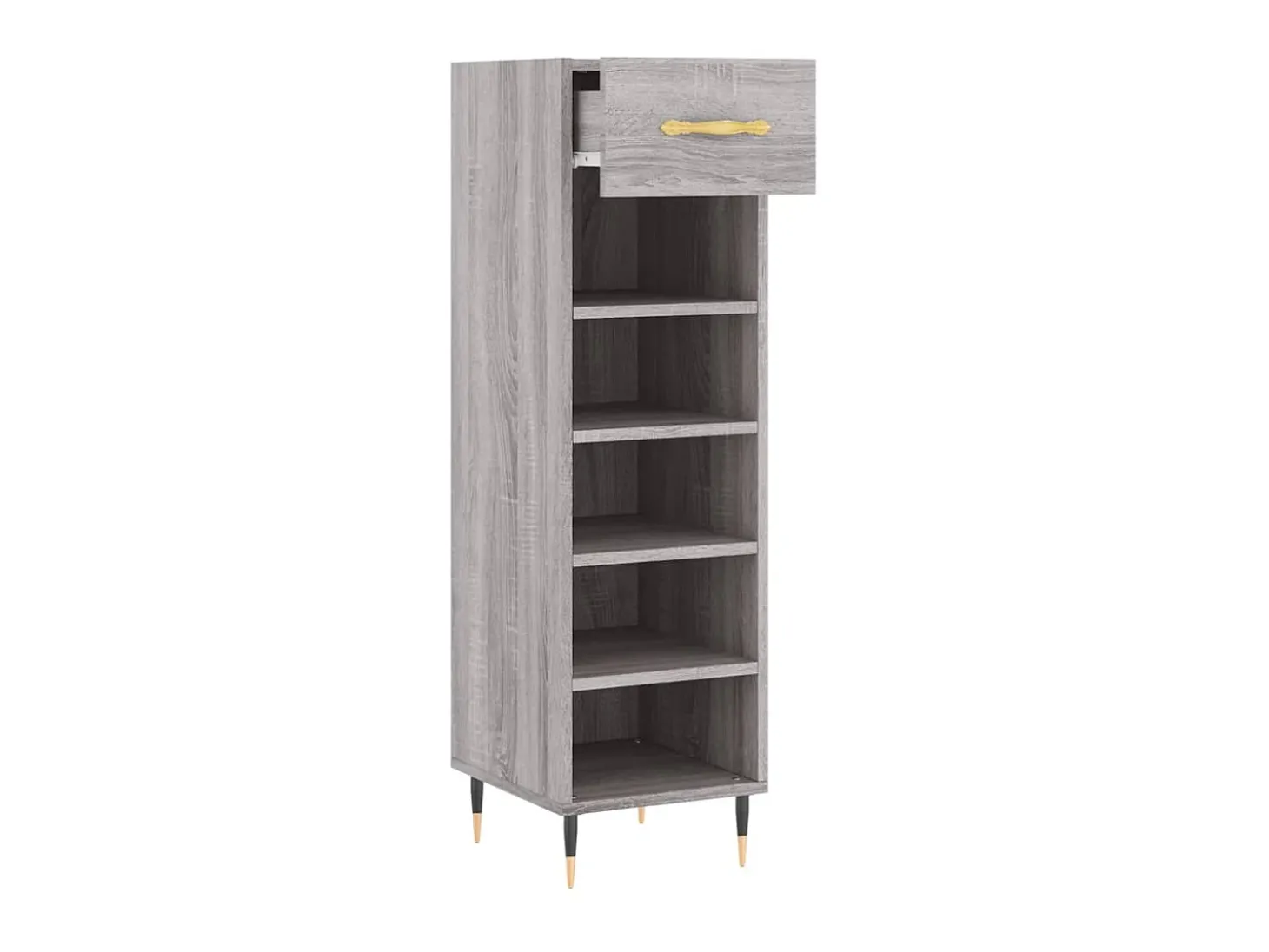 Zapatero madera de ingeniería gris Sonoma 30x35x105 cm ES696387