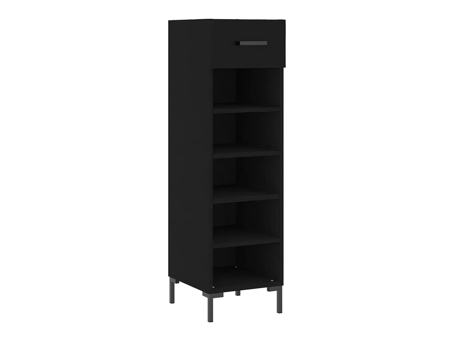 Zapatero madera de ingeniería negro 30x35x105 cm ES512720