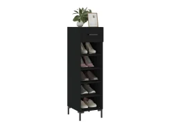 Zapatero madera de ingeniería negro 30x35x105 cm ES512720