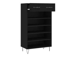 Zapatero madera de ingeniería negro 60x35x105 cm ES332938