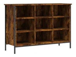 Zapatero madera de ingeniería roble ahumado 100x35x70 cm ES343829