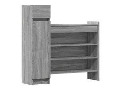 Zapatero madera de ingeniería gris Sonoma 100,5x28x100 cm ES506539
