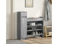 Zapatero madera de ingeniería gris Sonoma 100,5x28x100 cm ES506539