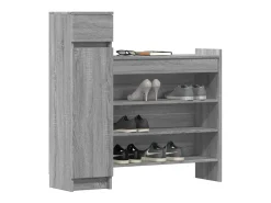 Zapatero madera de ingeniería gris Sonoma 100,5x28x100 cm ES506539