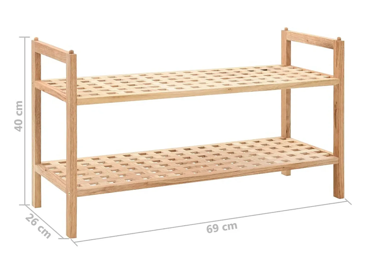 Zapatero Madera maciza de nogal 69 x 26 x 40 cm