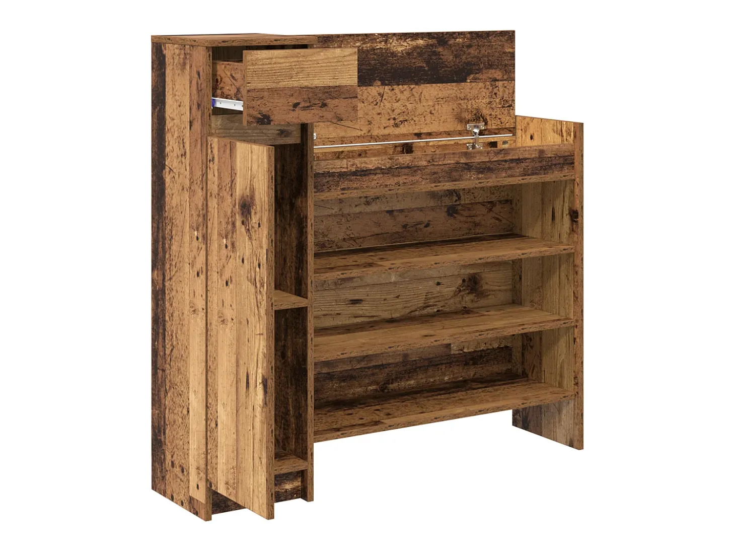 Zapatero Madera vieja 100,5x28x100 cm Madera reconstituida