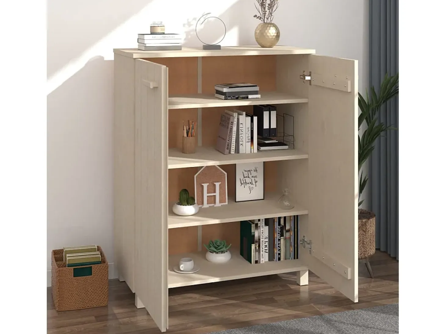 Zapatero Marrón Miel 85x40x108 cm Pino Macizo