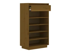 Zapatero Marrón Miel 60x34x105cm Madera Maciza de Pino