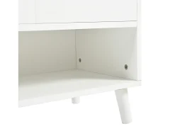 Zapatero moderno con 2 cajones, 4 puertas, estantes regulables, negro (120x24x107 cm)