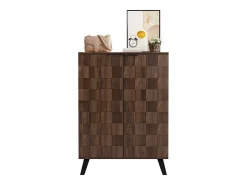 Zapatero moderno de 5 compartimentos en madera oscura - 80 x 35,5 x 110 cm - aglomerado - natural oscuro