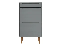 Zapatero MOLDE madera maciza de pino gris 59,5x35x103 cm ES575019