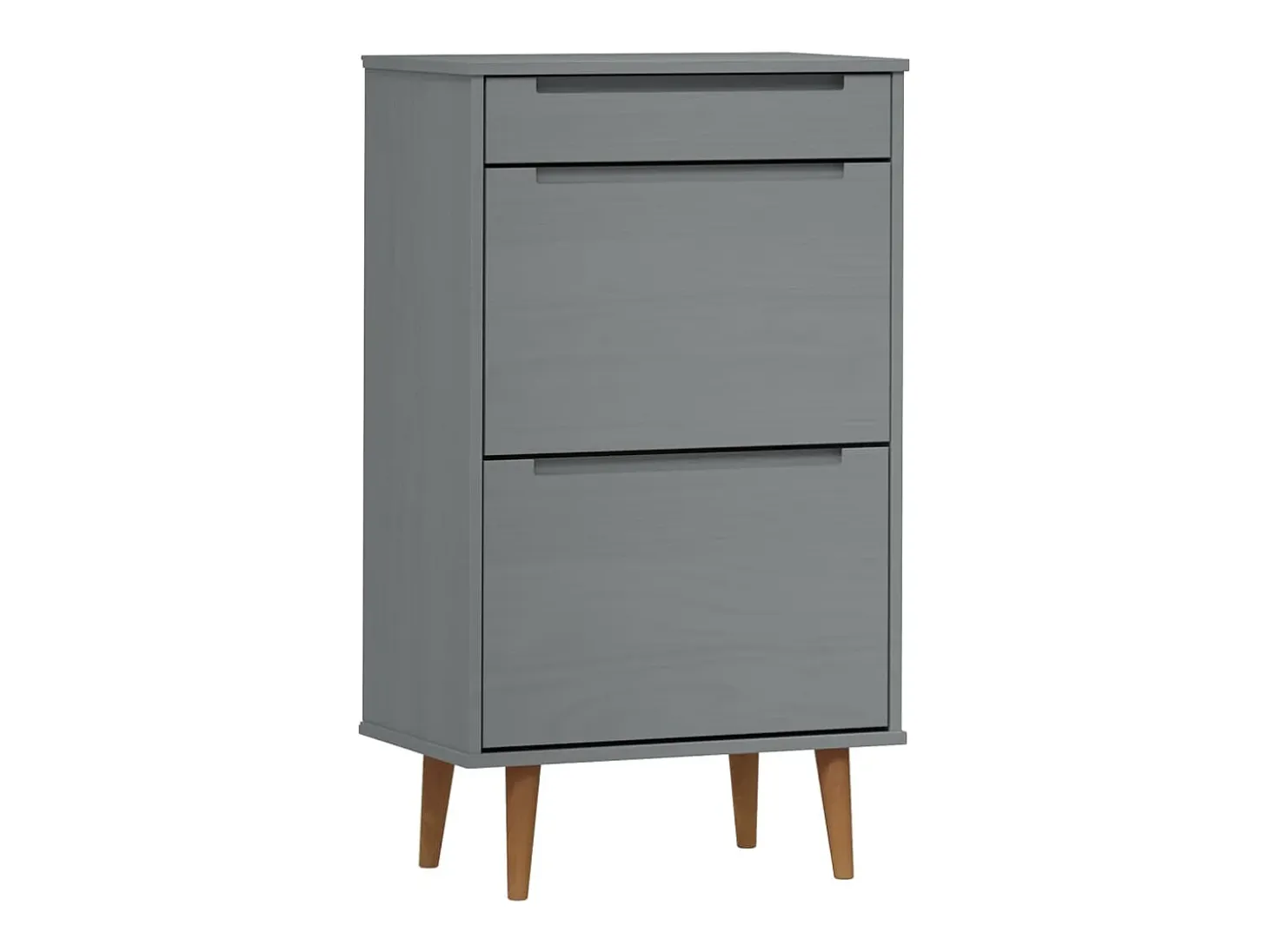 Zapatero MOLDE madera maciza de pino gris 59,5x35x103 cm ES575019