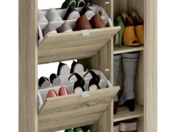 Zapatero Multiestancia Botero Roble Cambrian 3 Puertas 2 Estantes 122x85x37 cm