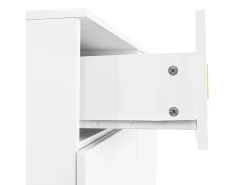 Zapatero multifuncional con tirador, Aparador con 2 cajones y 2 puertas, Blanco