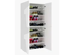 Zapatero multiusos 4 puertas y 8 estantes diseño moderno blanco Ping Dress
