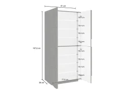 Zapatero multiusos 4 puertas y 8 estantes diseño moderno blanco Ping Dress
