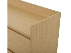 Zapatero móvil en color natural con ruedas, 2 puertas y 2 cajones de almacenamiento