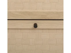 Zapatero natural con 3 puerta basculante y tiradores negros - Ideal para entradas y pasillos