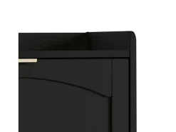Zapatero negro con 4 puertas y estantes abiertos - para recibidores y pasillos
