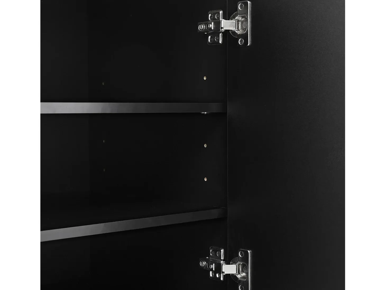 Zapatero negro con iluminación LED - Zapatero de 3 puertas y 1 cajón - estantes regulables