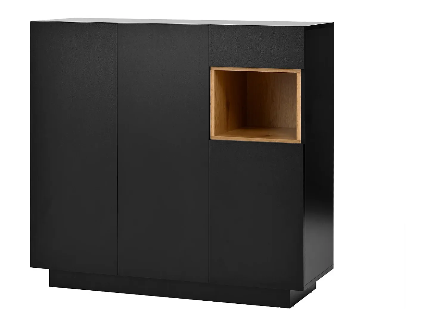 Zapatero negro con iluminación LED - Zapatero de 3 puertas y 1 cajón - estantes regulables