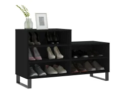 Zapatero negro 102x36x60 cm Madera contrachapada