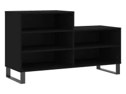 Zapatero negro 102x36x60 cm Madera contrachapada
