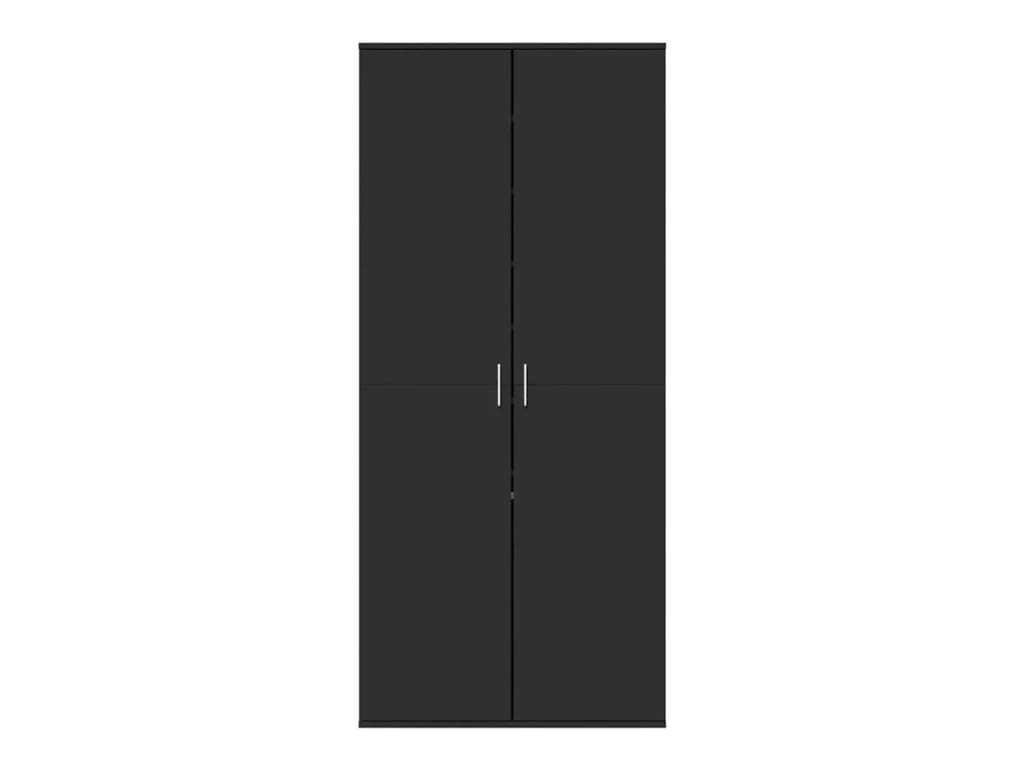 Zapatero negro 80x39x178 cm Madera contrachapada