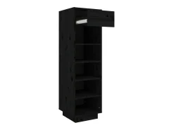 Zapatero negro 30x34x105 cm madera maciza de pino