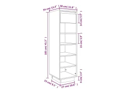 Zapatero negro 30x34x105 cm madera maciza de pino