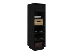 Zapatero negro 30x34x105 cm madera maciza de pino