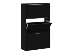 Zapatero negro 63x24x103 cm Madera contrachapada