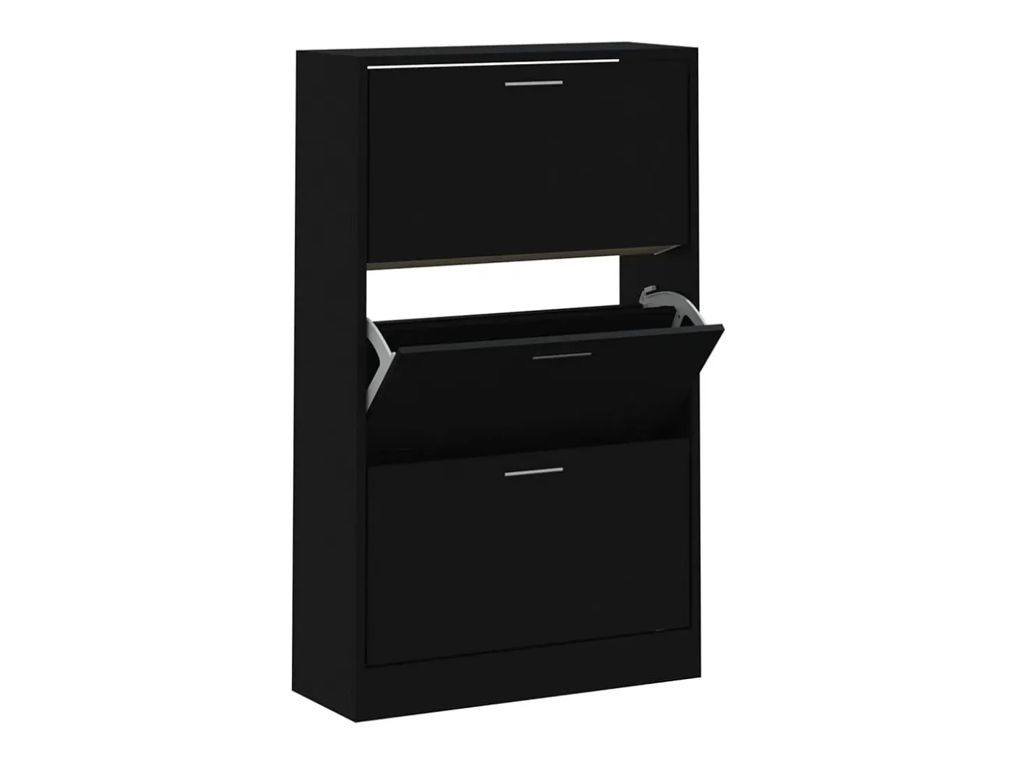 Zapatero negro 63x24x103 cm Madera contrachapada