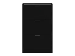 Zapatero negro 63x24x103 cm Madera contrachapada