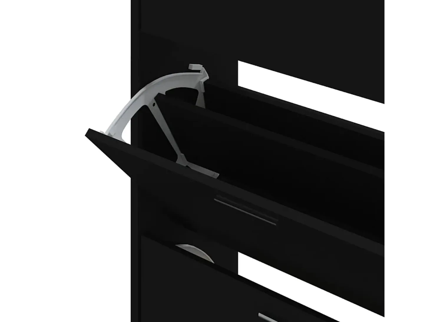 Zapatero negro 63x24x103 cm Madera contrachapada