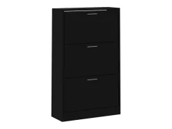 Zapatero negro 63x24x103 cm Madera contrachapada