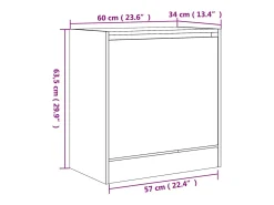 Zapatero negro 60x34x63,5 cm madera contrachapada